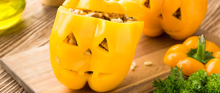 Halloween Stuffed Bell peppers