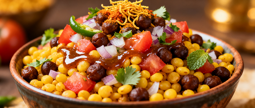 Tricolor Homemade Delights for Republic Day Using Dwaraka Organic’s Ingredients 3 Moong Dal Kala Chana Mix Chaat